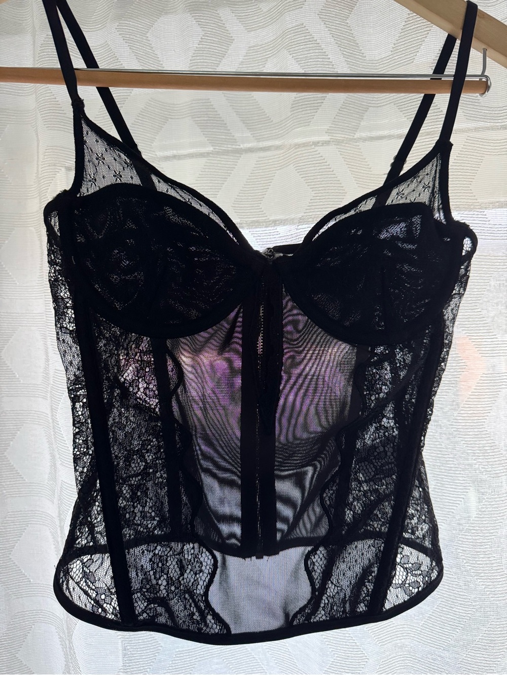 White Fox Boutique Black Lace Bustier Corset Top